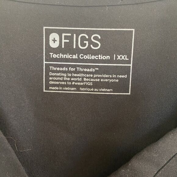 Figs Chisec Scrub Top TM3000 Black Size XXL - Picture 4 of 10